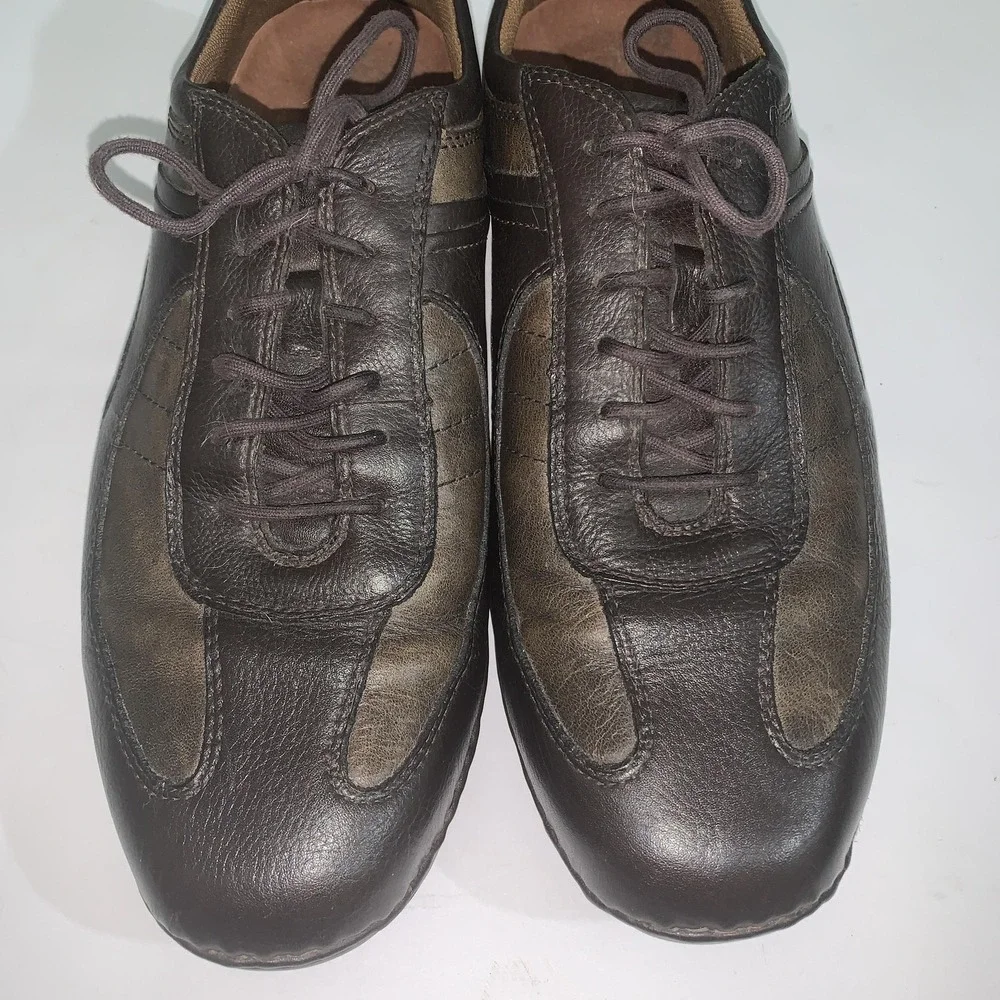 Rockport Shoes Mens Size 10.5 Brown Leather Lace Up Casual Comfort Sneakers